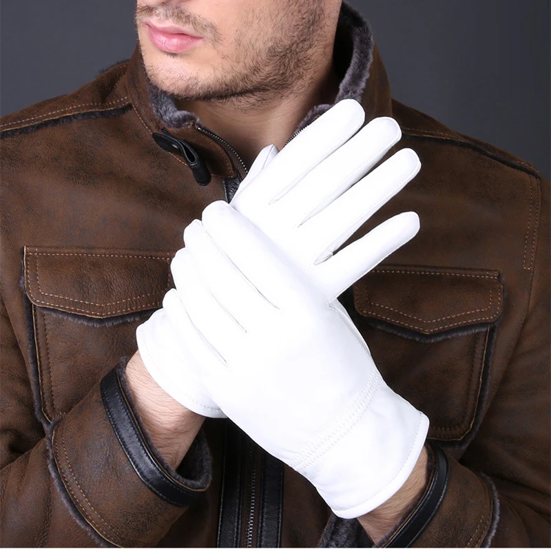 Leather Driving Glove - Sarung Tangan Putih Kulit Asli Musim