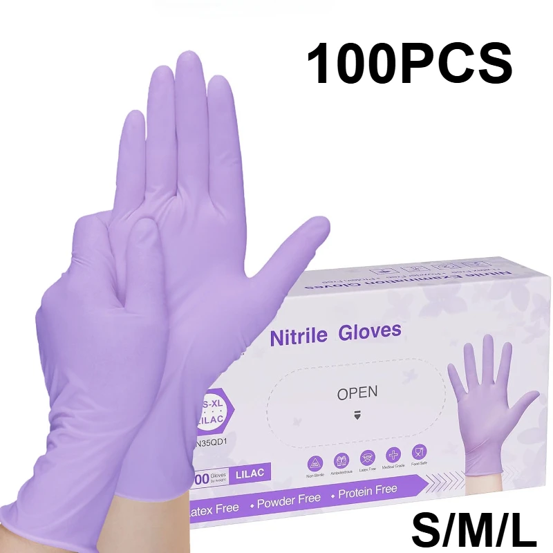 Nitrile Mechanic Glove - 10-100 Buah Sarung Tangan Nitril Ungu