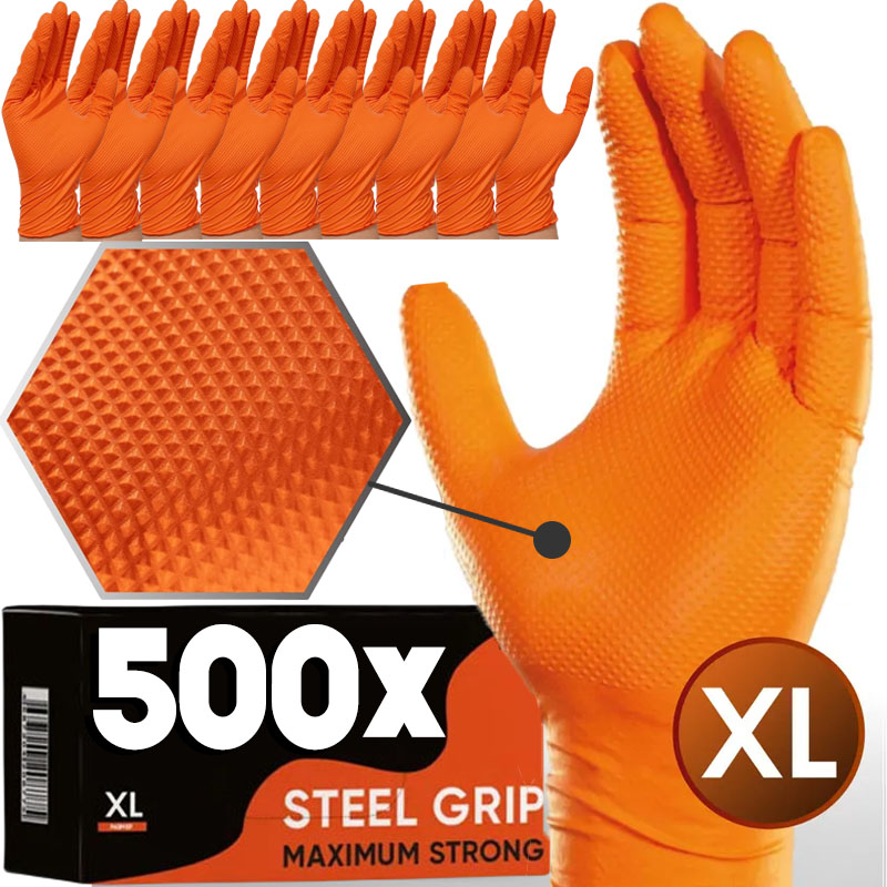 Nitrile Mechanic Glove - Sarung Tangan Sekali Pakai Nitril Oranye