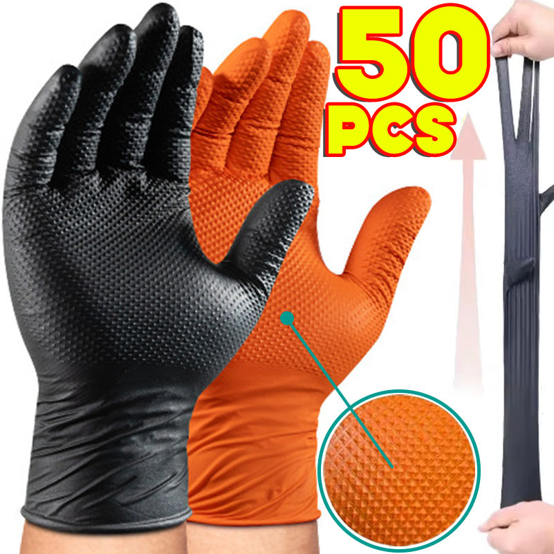 Sarung Tangan Nitril Oranye Tu - Nitrile Mechanic Glove ulasan dan harga
