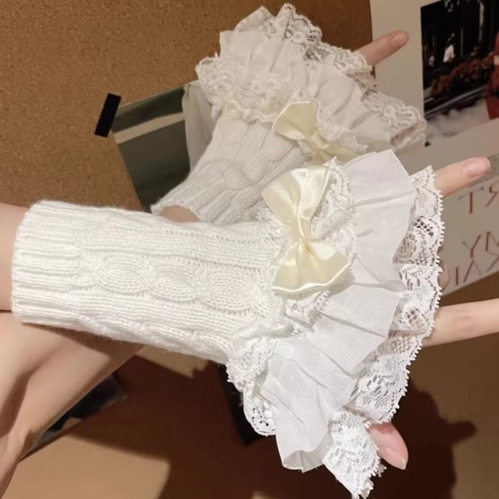 1 pasang sarung tangan renda b - Fingerless Glove Knit ulasan dan harga